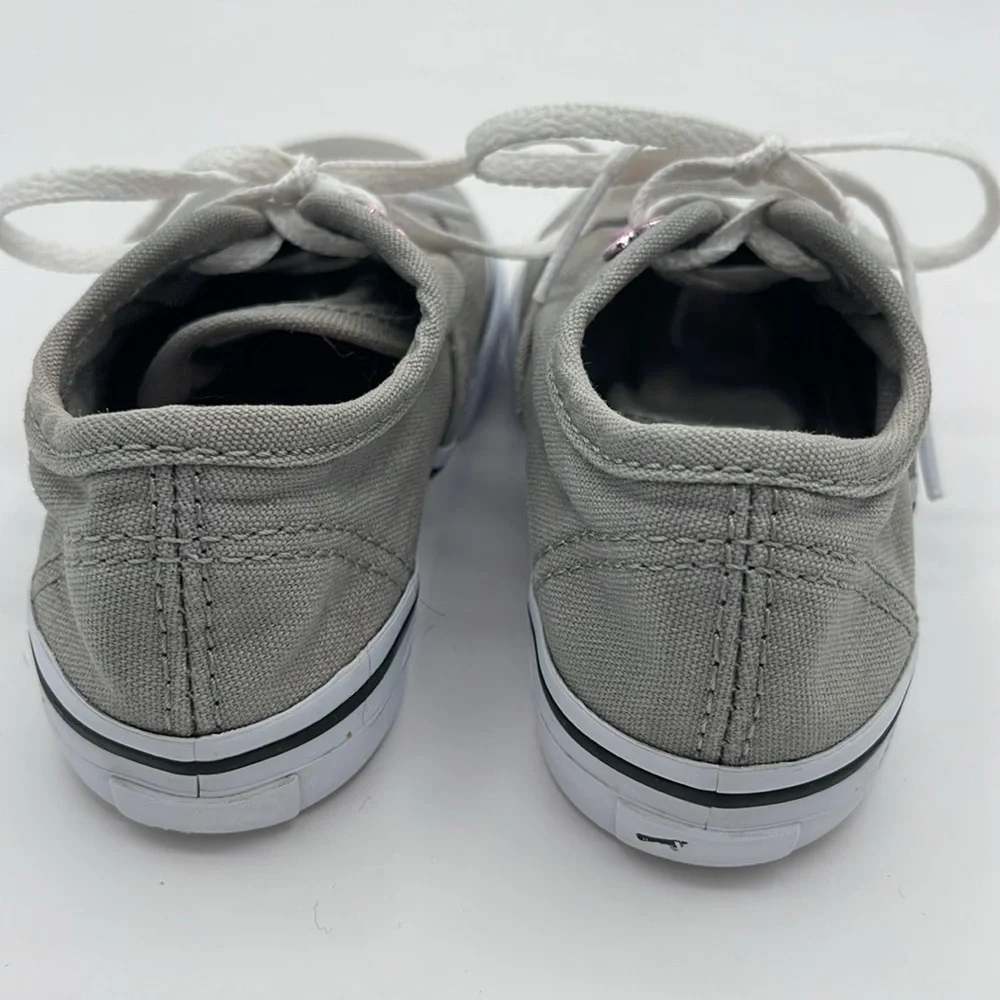 Vans Toddler Size 5.5 Gray With Purple Heart Eyelets
